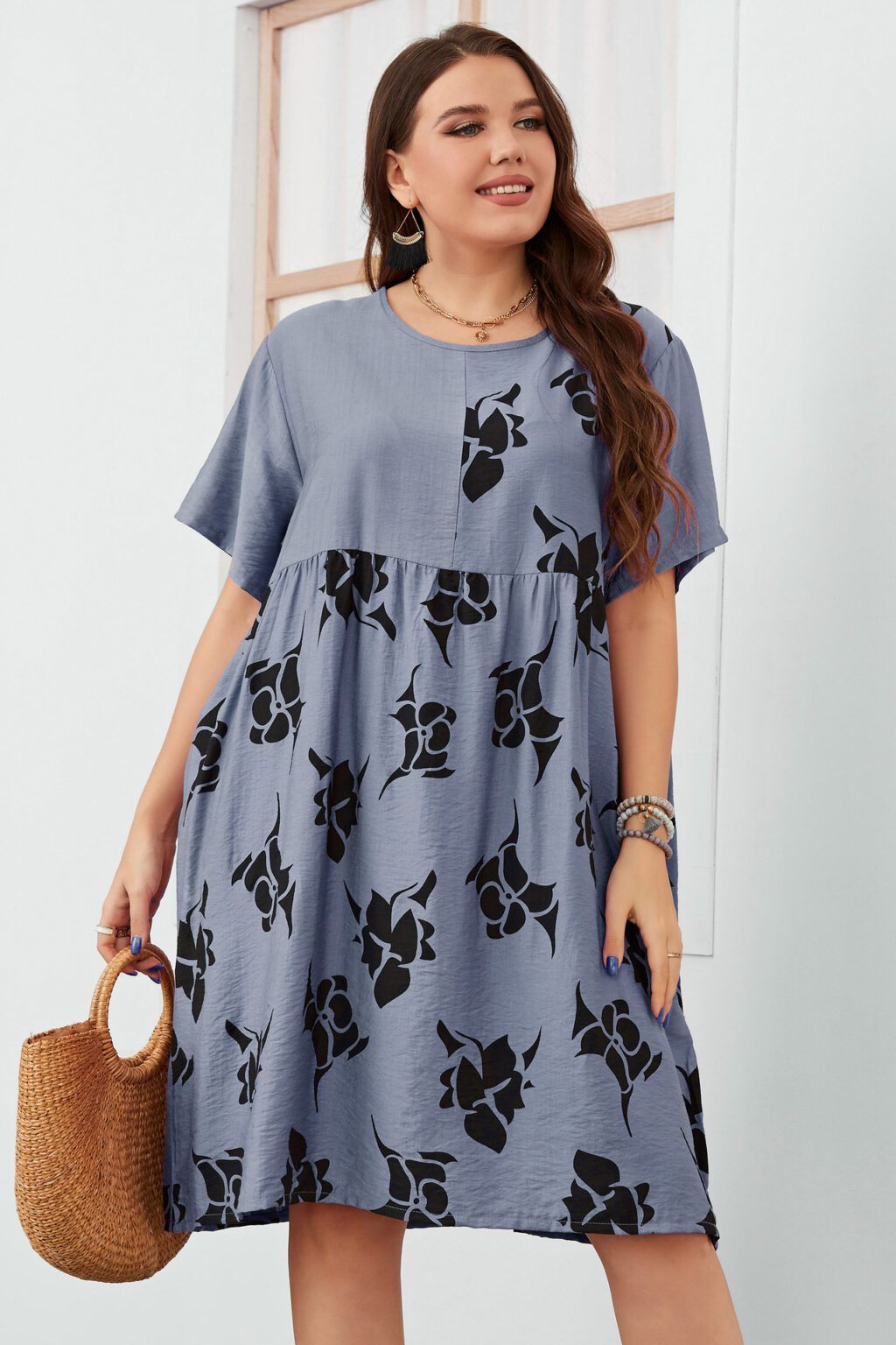 Plus Size Mid-Length Swing Office Loose Dress  Girls Women Clothing - Image 3