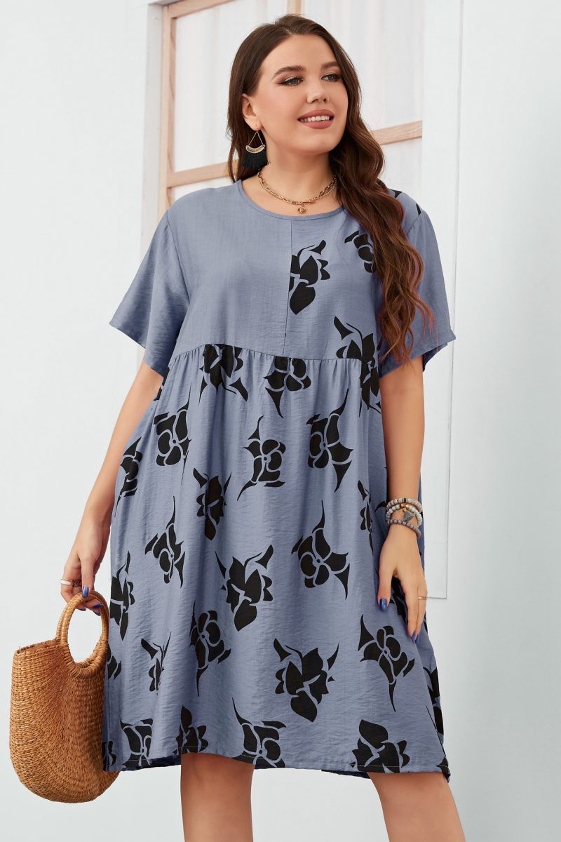 Plus Size Mid-Length Swing Office Loose Dress  Girls Women Clothing - Image 3