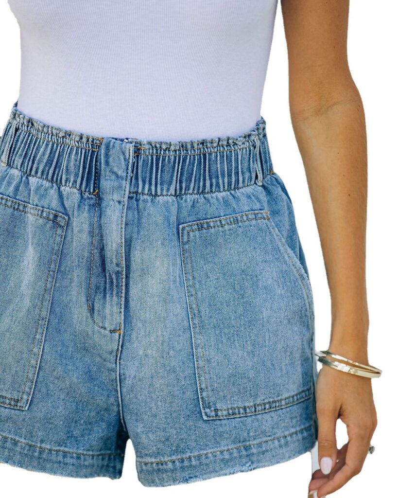 Women Clothing Elastic Waist Casual Wish Denim Shorts Women - Image 5
