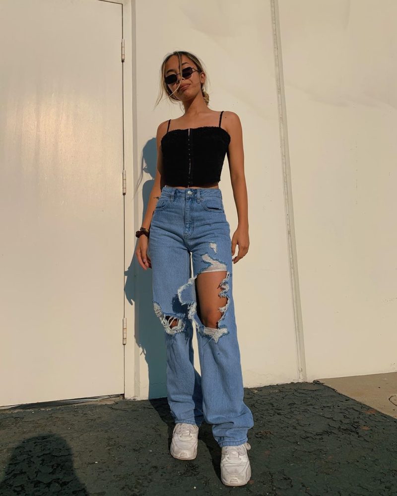 Summer Loose Personality Ripped Straight Casual Pants Jeans for Women - Image 3
