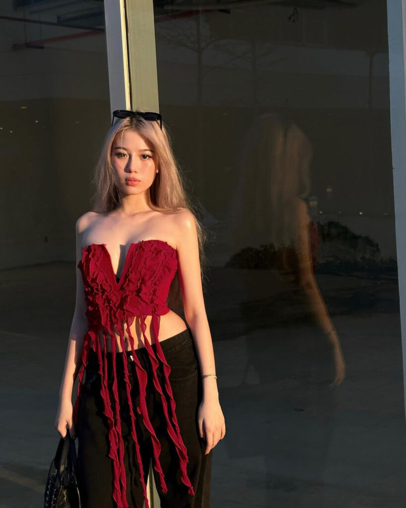 Short Summer Slim Fit Sexy Vest Tube Top Deep V Plunge Ribbon Top for Women - Image 2