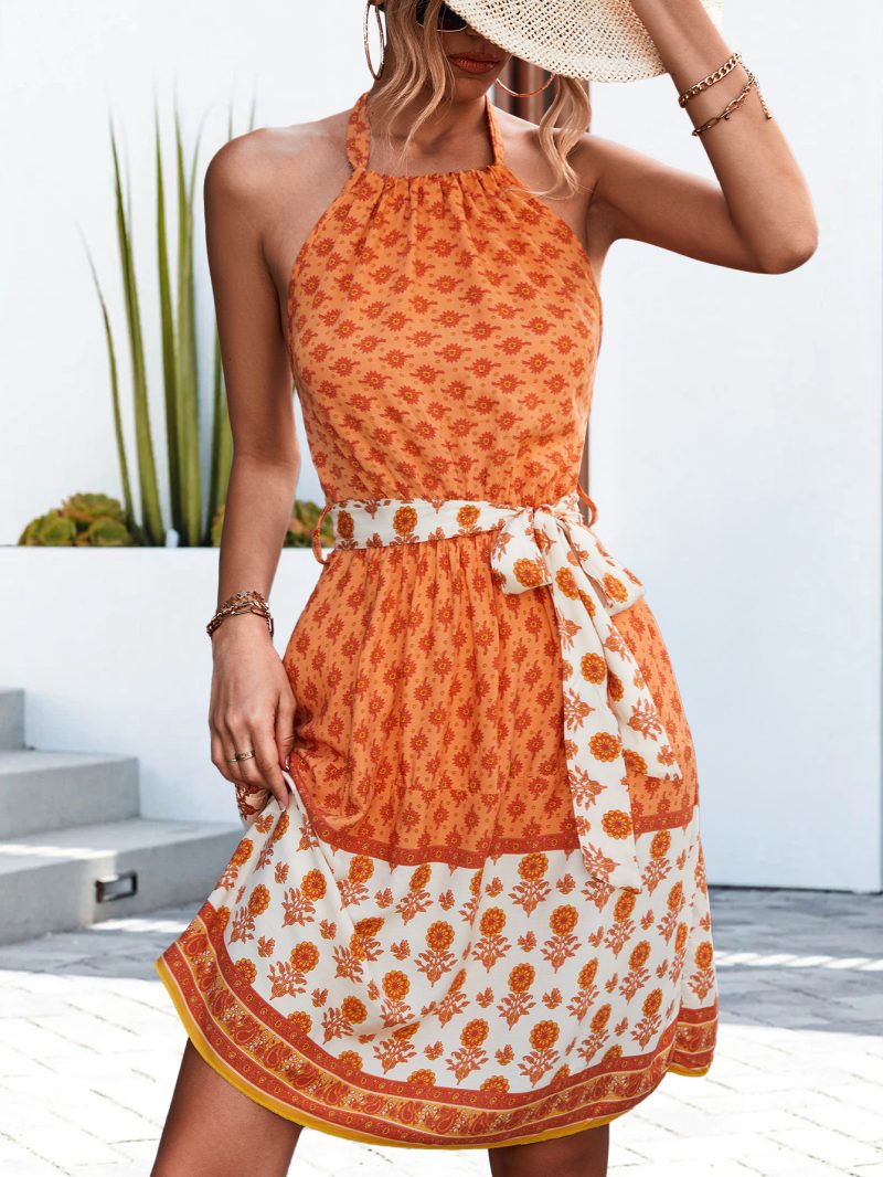 Women Clothing Halter Backless Dress - Image 4