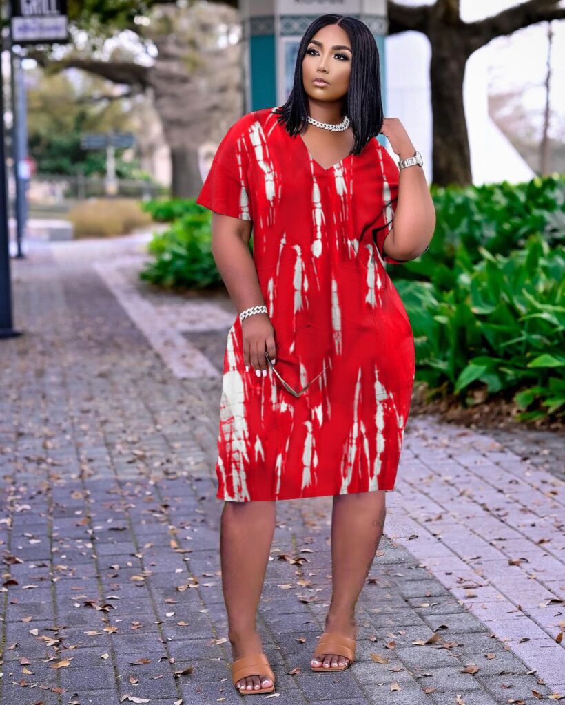 Plus Size Women Clothing Classic Printing Dress - Image 2