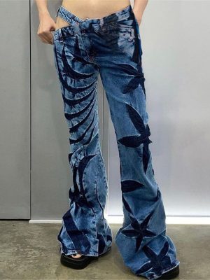 Spring Women  High Waist Printed Slim Fit Casual Pants