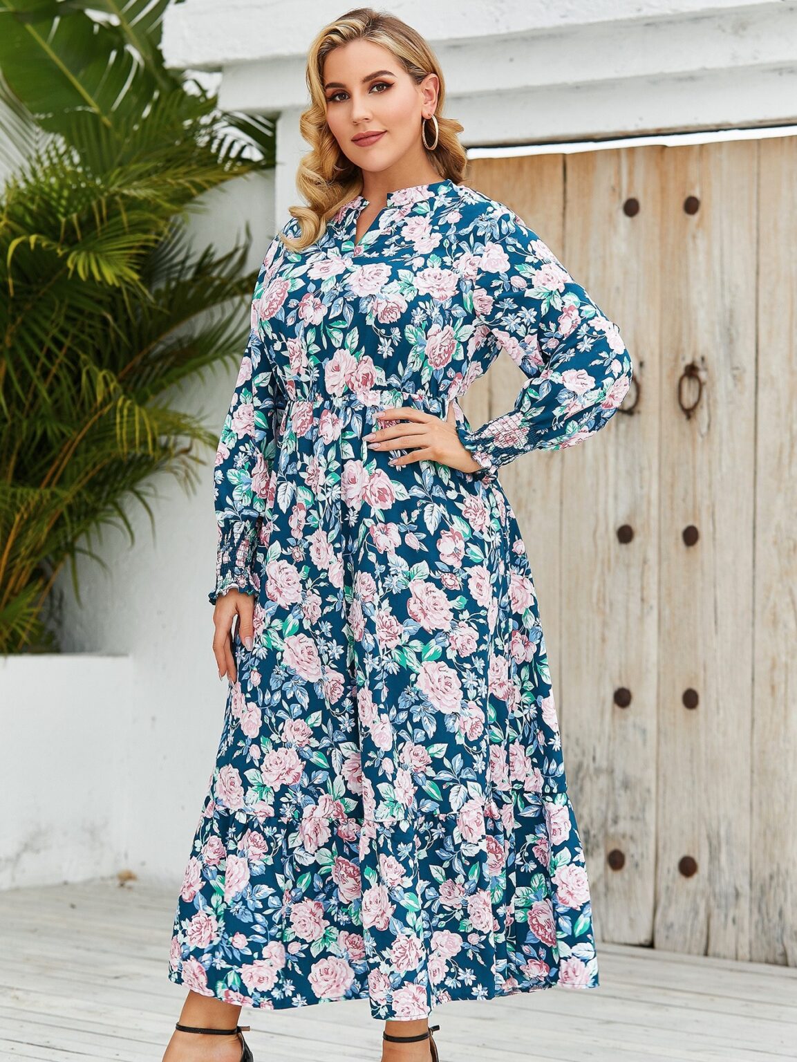Plus Size Women Clothing Arrival Best-Selling Loose Stylish Long Sleeves Dress - Image 2
