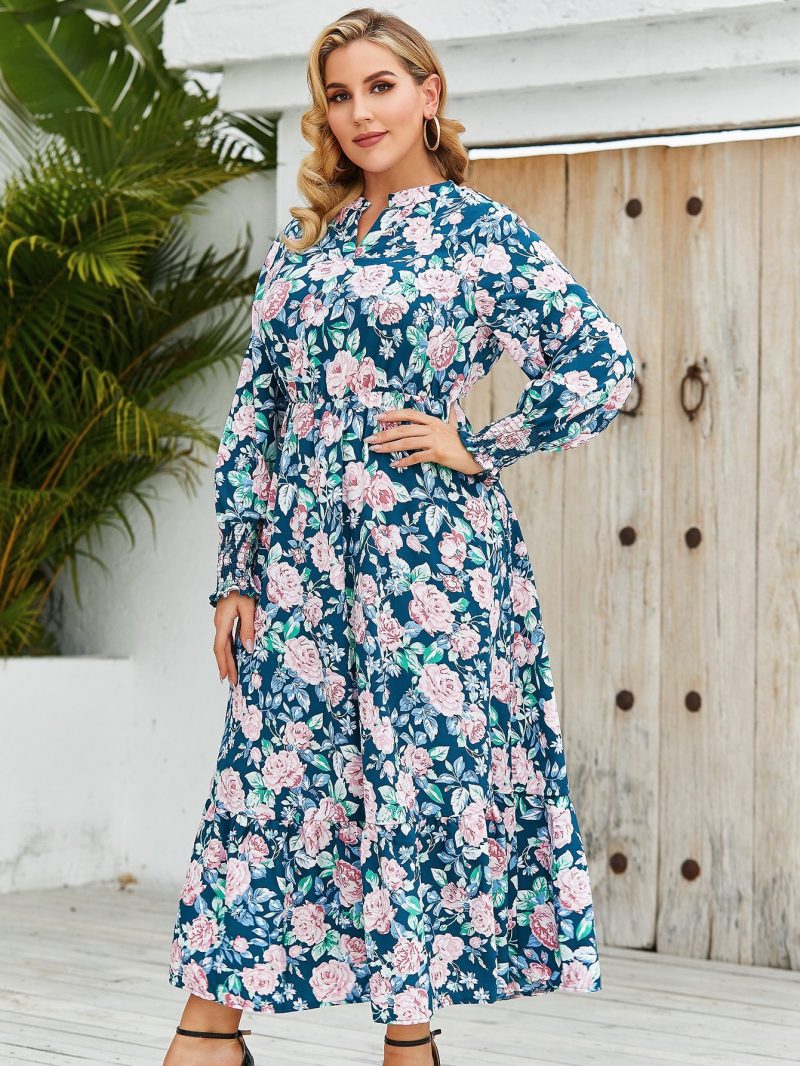 Plus Size Women Clothing Arrival Best-Selling Loose Stylish Long Sleeves Dress - Image 2