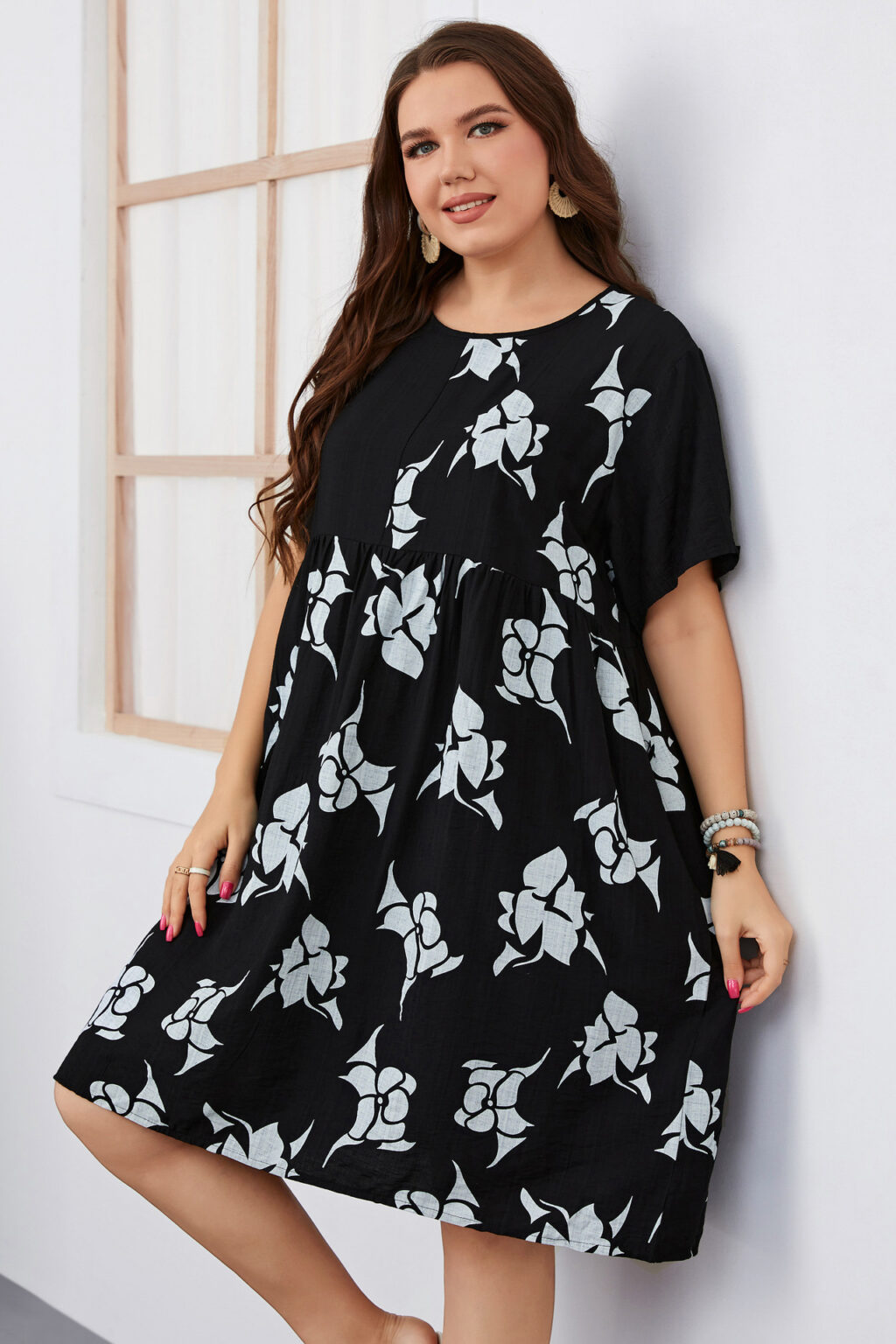 Plus Size Mid-Length Swing Office Loose Dress  Girls Women Clothing - Image 2
