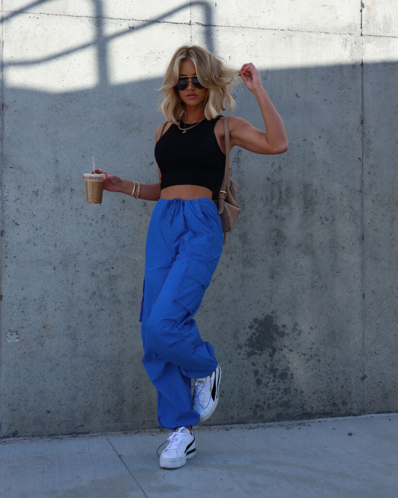 Street Overalls High Street Bright Color Loose String Clip Ankle Banded Slacks All Matching Pants - Image 3