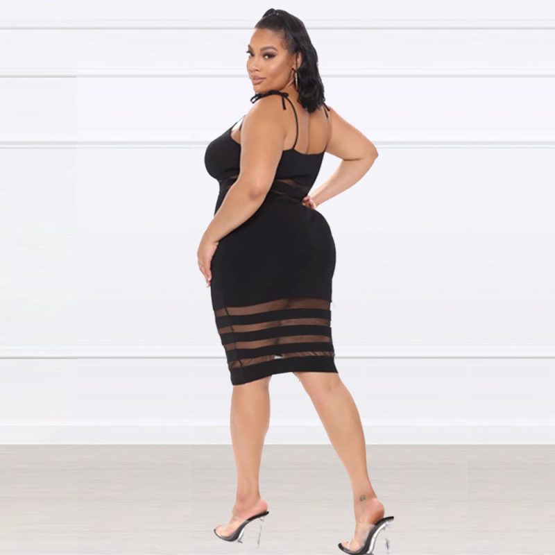 Plus Size One-Step Dress Solid Color Dress Sexy Hip Lifting Dress - Image 2