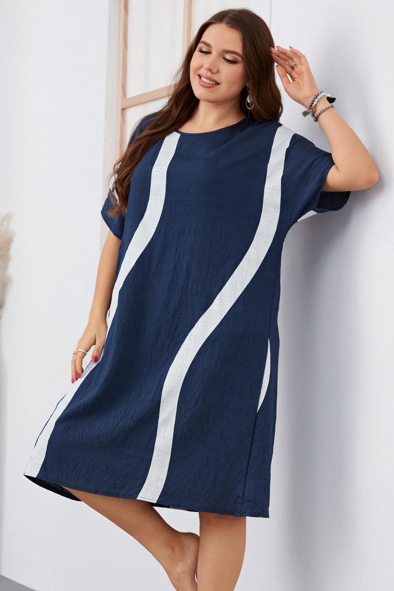 Plus Size  Girls Short Sleeve Loose Dress Summer Women Clothes - Image 4