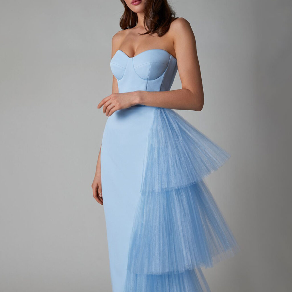 Summer Women Clothing Dinner Party Formal Dress Mesh Slim Fit Slit Dress - Image 2
