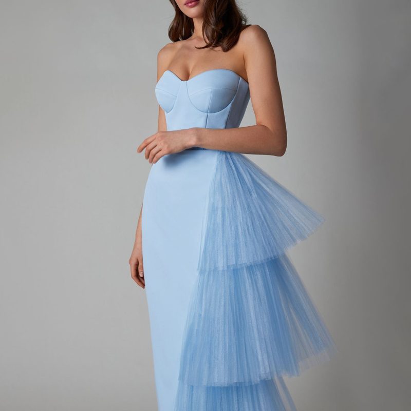 Summer Women Clothing Dinner Party Formal Dress Mesh Slim Fit Slit Dress - Image 2