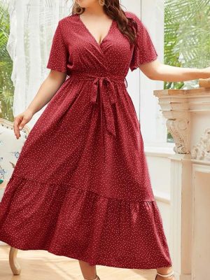 Plus Size Waist Tight Pullover Office Maxi Dress Middle East Women Dress