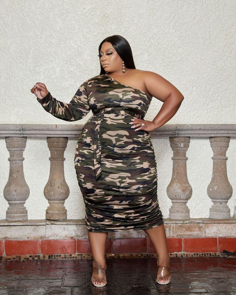 Plus Size Autumn Winter Loose One-Shoulder Crossbody Printed  Lady Maxi Dress - Image 2