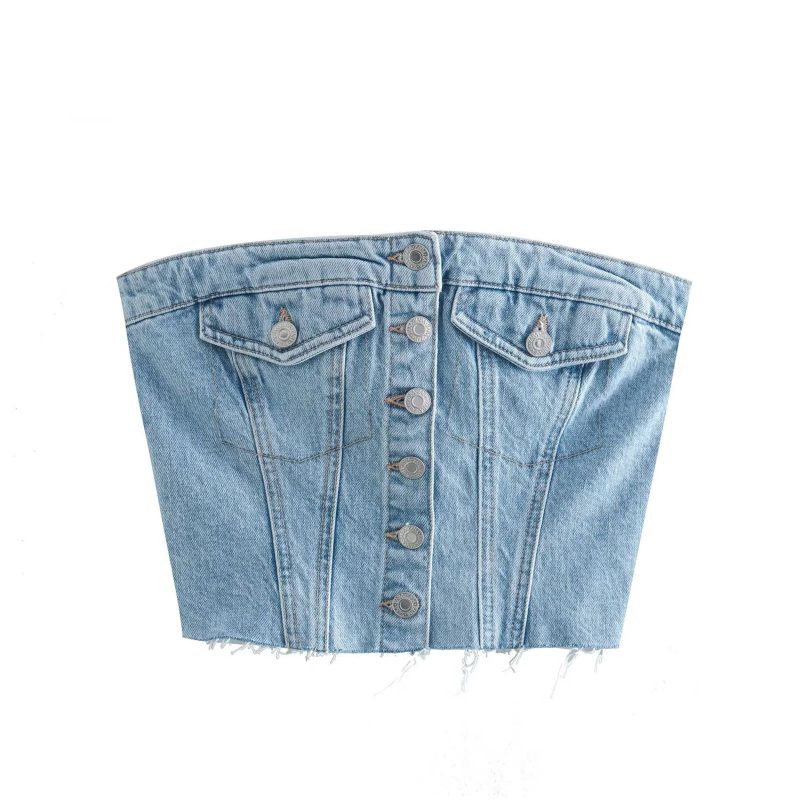 Slim Fit Denim Vest Women - Image 2