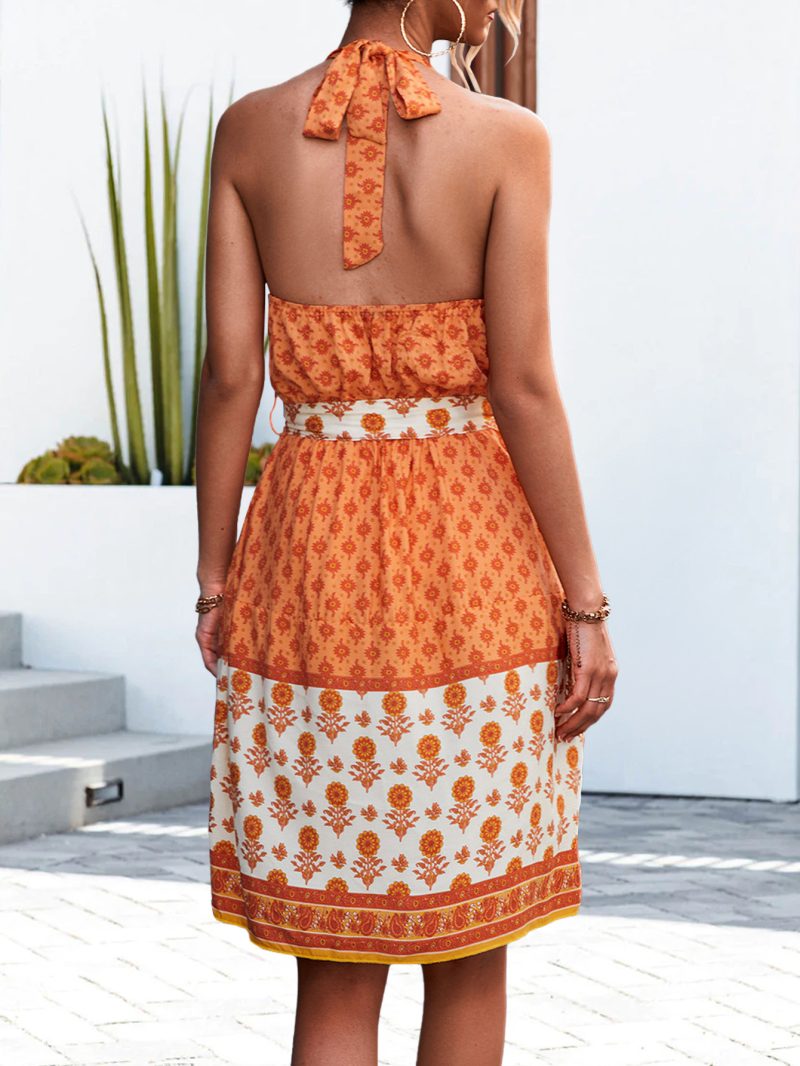 Women Clothing Halter Backless Dress - Image 3