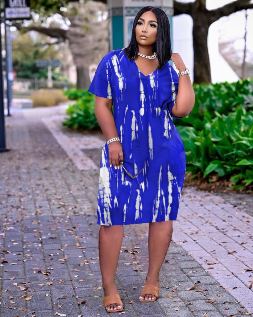 Plus Size Women Clothing Classic Printing Dress - Image 4