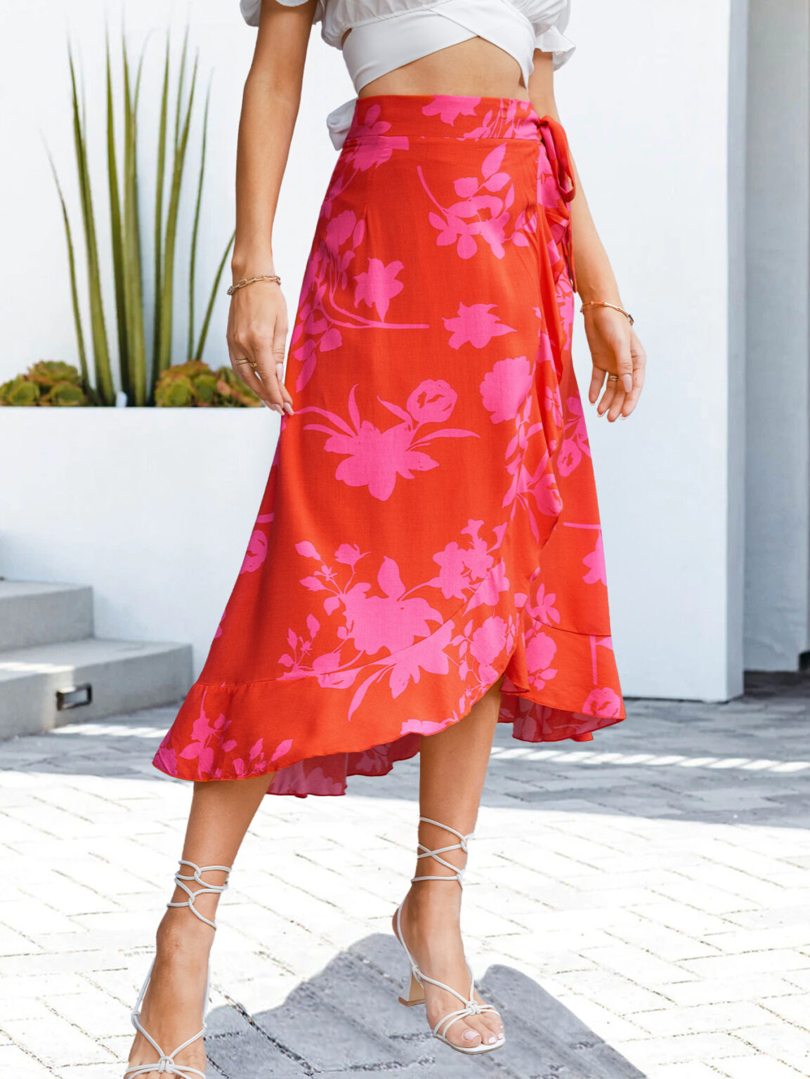 Women Clothing Lace-up Ruffled Skirt - Image 3
