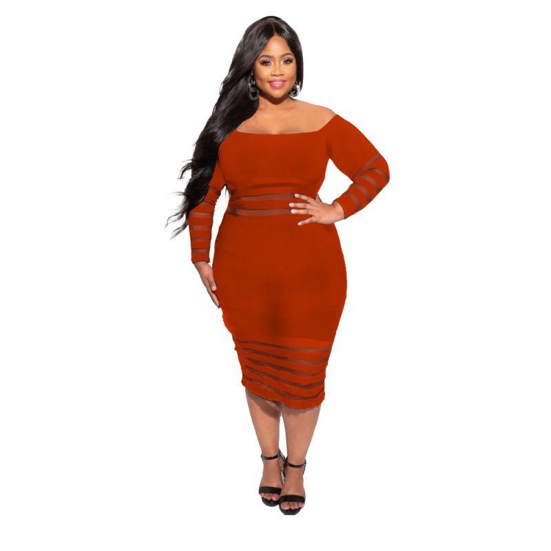 Plus Size Women Clothing  Sexy Hip Lifting Black  Dress - Image 3