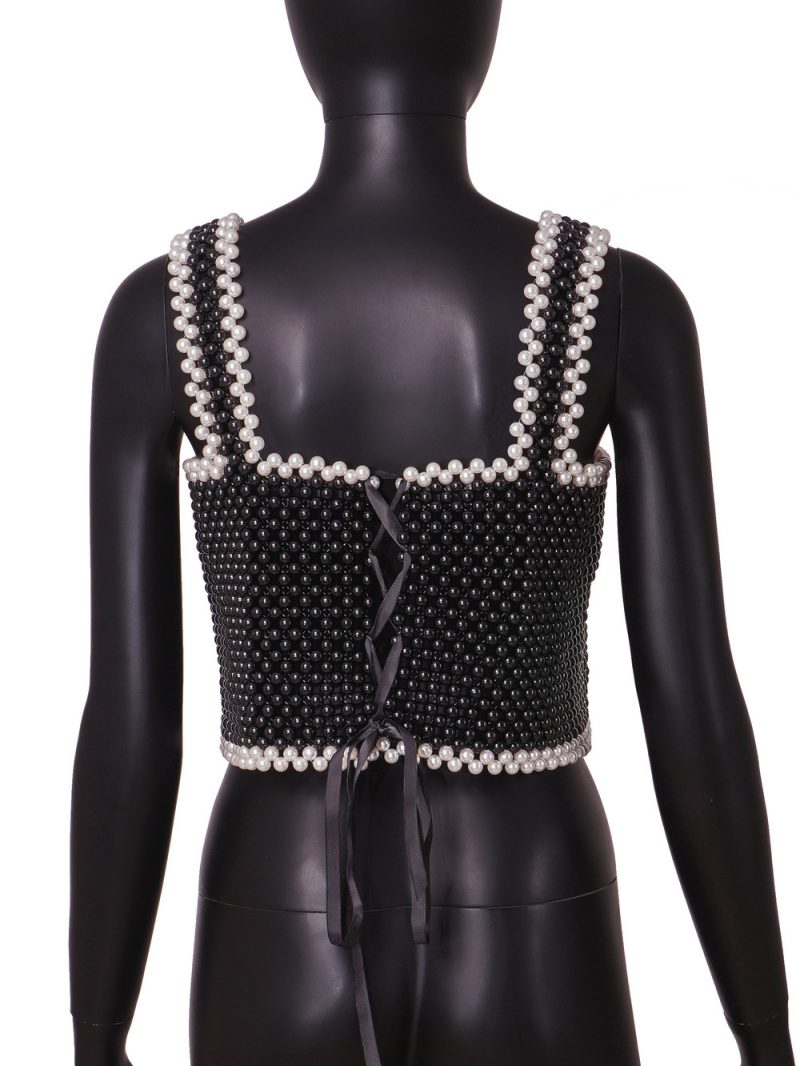 Popular Pearl Sexy Sling Street Trends Small Tank Top - Image 4