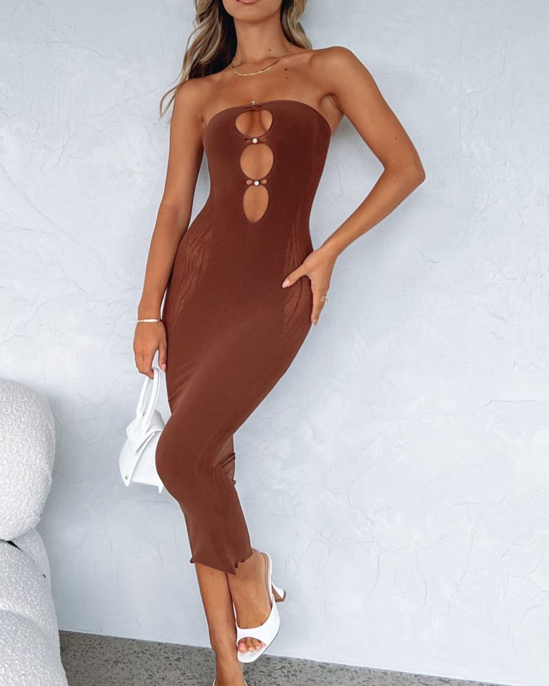 Summer Mesh Dress Long Sleeve Hollow out Tube Top Sexy Patchwork Beaded Sheath Dress Women - Image 4