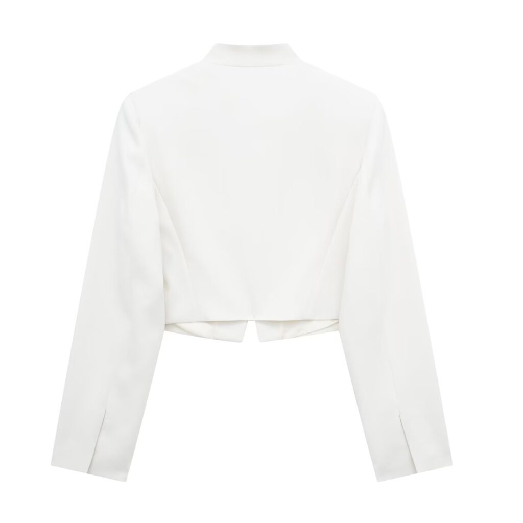 Women Solid Pocket Short Blazer Elegant - Image 2