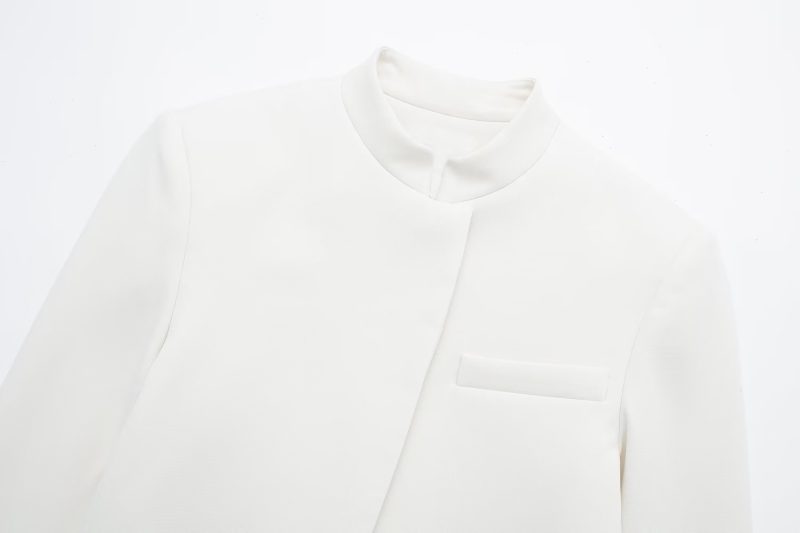 Women Solid Pocket Short Blazer Elegant - Image 7