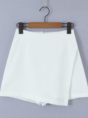 Spring Summer High Waist Slimming Hip Skirt Skirt Slit on Both Sides Ultra Short Wrapped Skirt