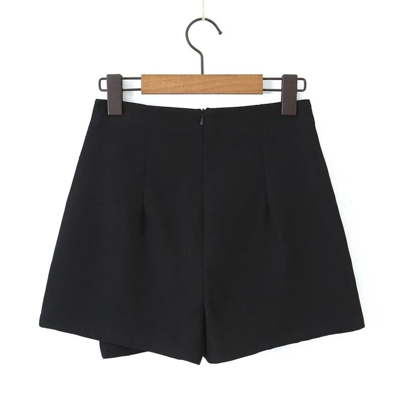Spring Summer High Waist Slimming Hip Skirt Skirt Slit on Both Sides Ultra Short Wrapped Skirt - Image 4