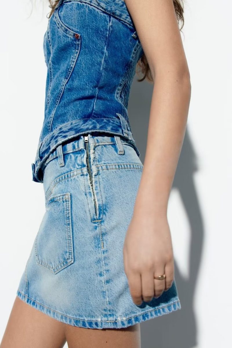 Women Summer Pocket Denim Mini Skirt - Image 3