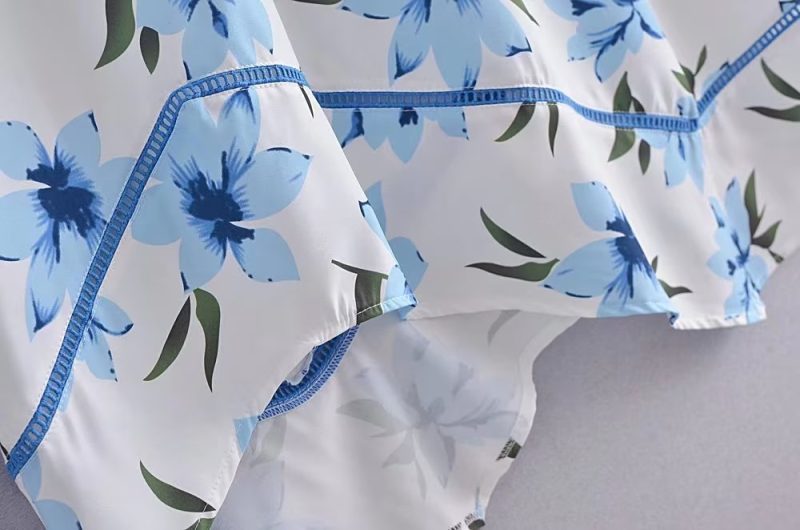 Summer Women Wear Printed Sleeveless Cold Shoulder Ribbon Stitching Irregular Asymmetric Hem Dress Boho Summer Outfits - Image 15
