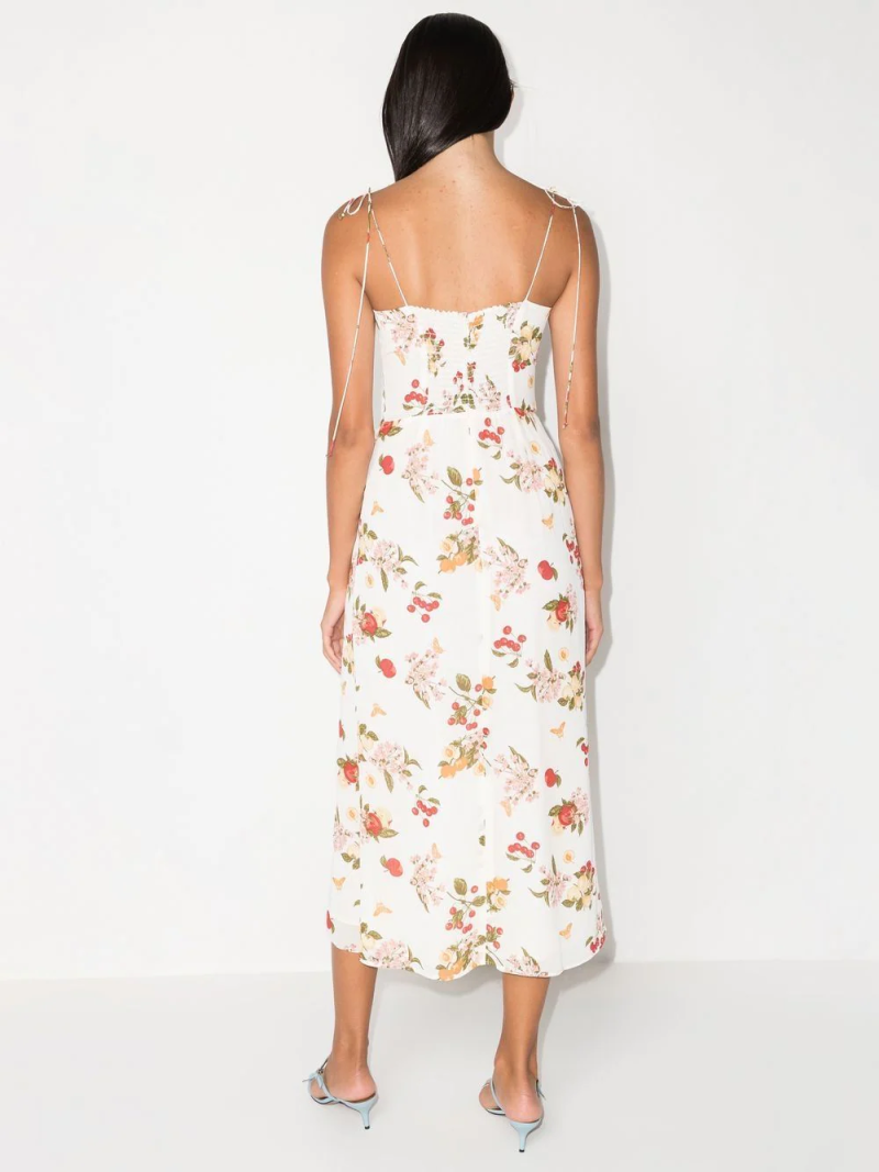 Women Clothing Sexy Tube Top Beauty Back Printing Slip Dress Summer Gentle Step Split Dress - Image 3