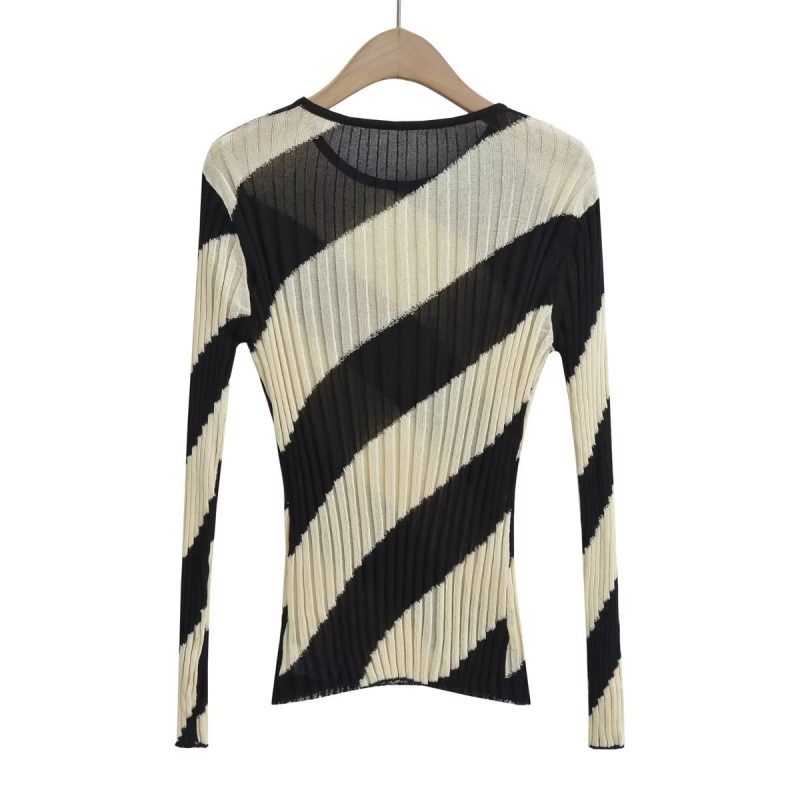 Winter Contrast Color Bottoming Slim Sweater Women - Image 4