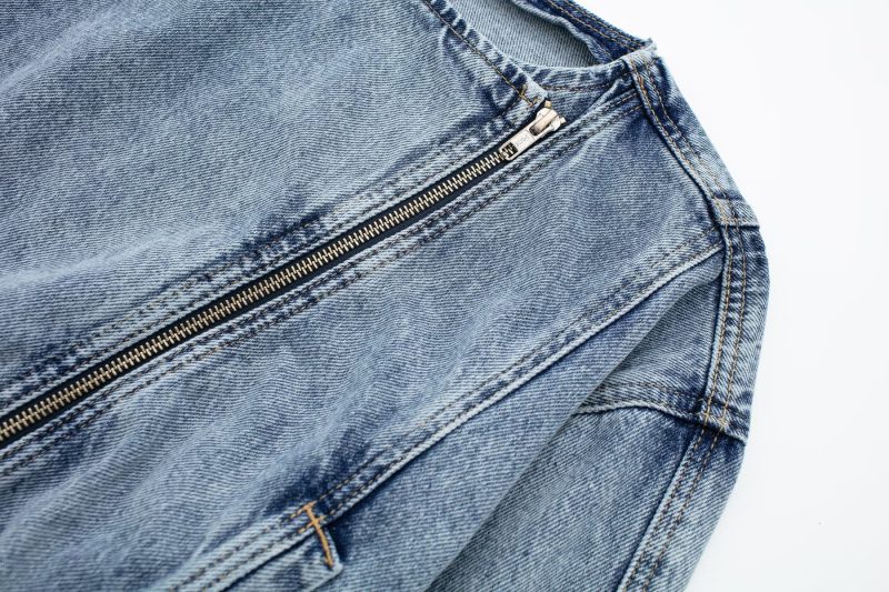 Summer Loose Slimming Collared Denim Wind Breaker Coat for Women - Image 8