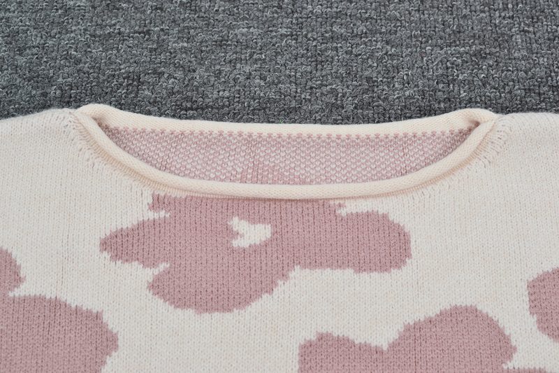 Early Autumn Women Clothing Long Sleeve Short Floral Sweater Pullover Sweater - Image 11