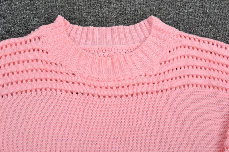 Autumn Women Clothing Solid Color Sweater Bottoming Shirt Long Sleeve Hollow Out Cutout Pullover Sweater Women - Image 9