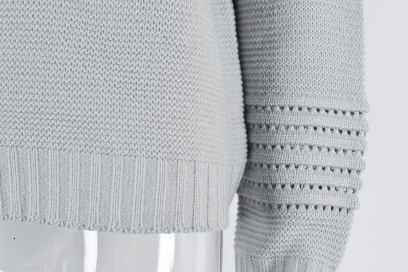 Autumn Women Clothing Solid Color Sweater Bottoming Shirt Long Sleeve Hollow Out Cutout Pullover Sweater Women - Image 11