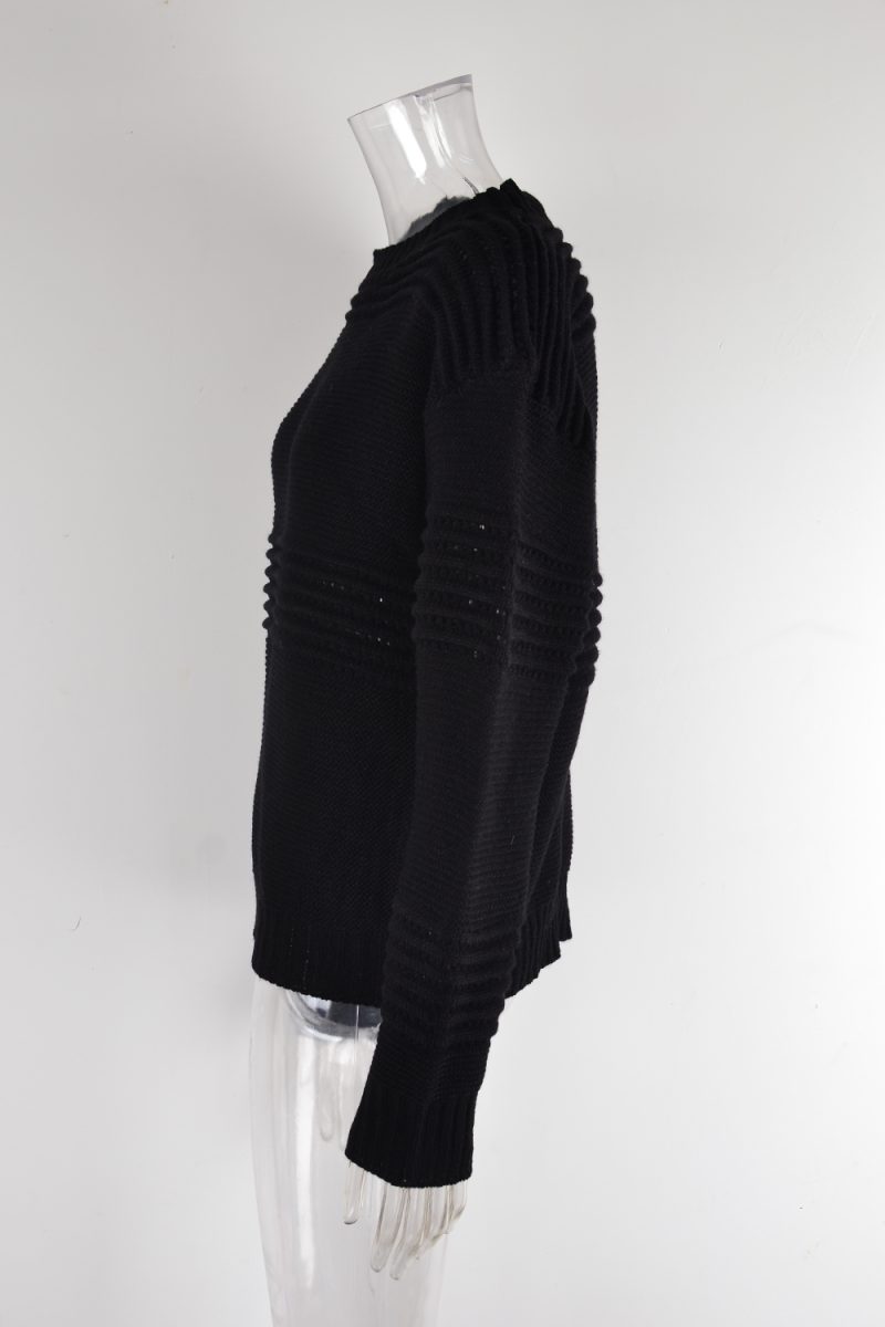 Autumn Women Clothing Solid Color Sweater Bottoming Shirt Long Sleeve Hollow Out Cutout Pullover Sweater Women - Image 15