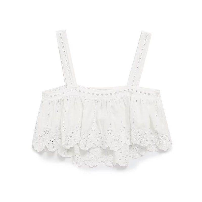 Summer Street Fashionable Temperamental All Match Women Clothing Embroidered Strap Top - Image 4