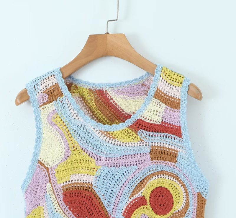 Summer Tassel Retro Vest Irregular Asymmetric Short Vest Women - Image 10