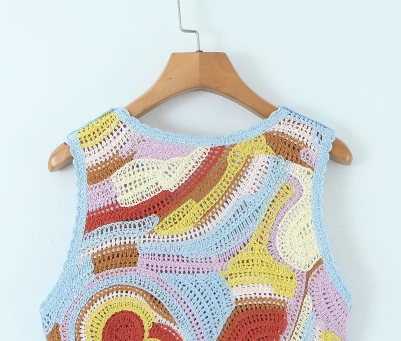 Summer Tassel Retro Vest Irregular Asymmetric Short Vest Women - Image 15