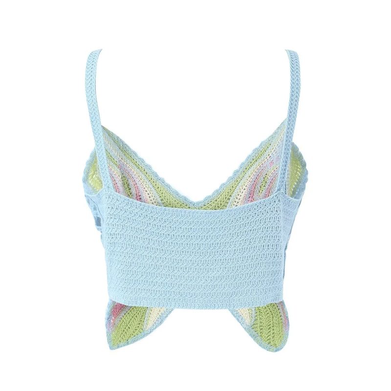 Summer Beaded Vintage Bow Sling Crocheted Short Small Sling - Image 2