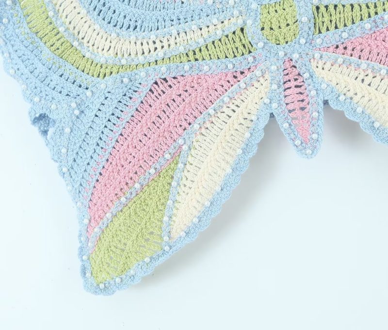 Summer Beaded Vintage Bow Sling Crocheted Short Small Sling - Image 10