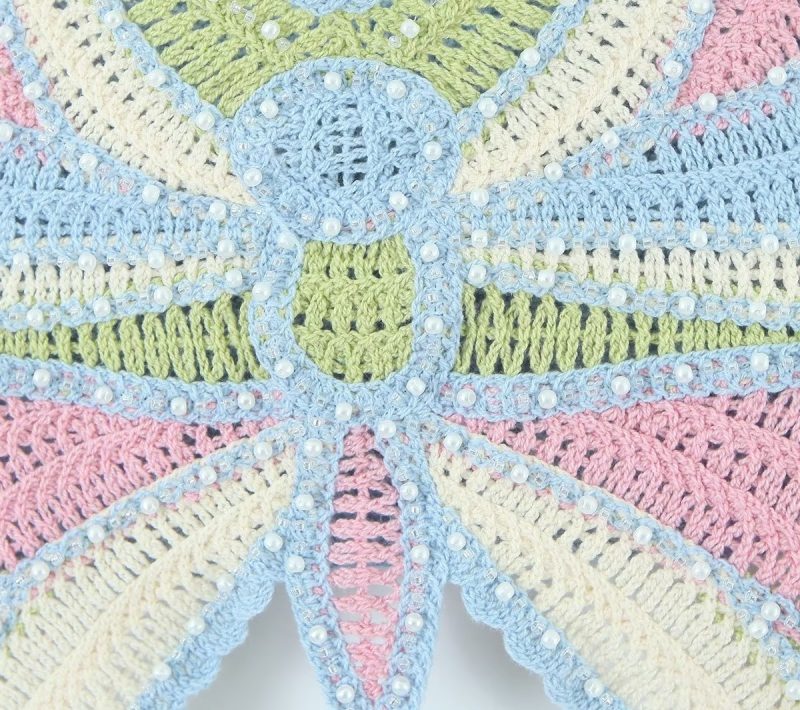 Summer Beaded Vintage Bow Sling Crocheted Short Small Sling - Image 11