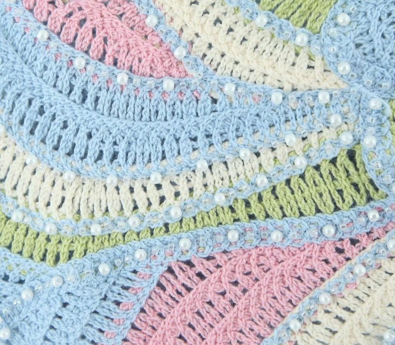 Summer Beaded Vintage Bow Sling Crocheted Short Small Sling - Image 12
