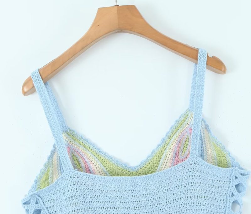 Summer Beaded Vintage Bow Sling Crocheted Short Small Sling - Image 13