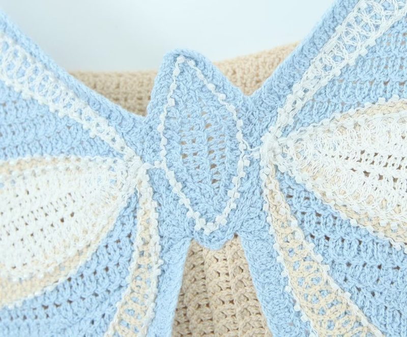 Spring Nail Beading Holiday Bowknot Decoration V Neck Short Camisole Women - Image 12
