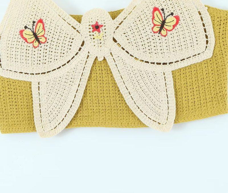 Women Early Spring Bow Embroidered Slip Top Knitted Vest - Image 10
