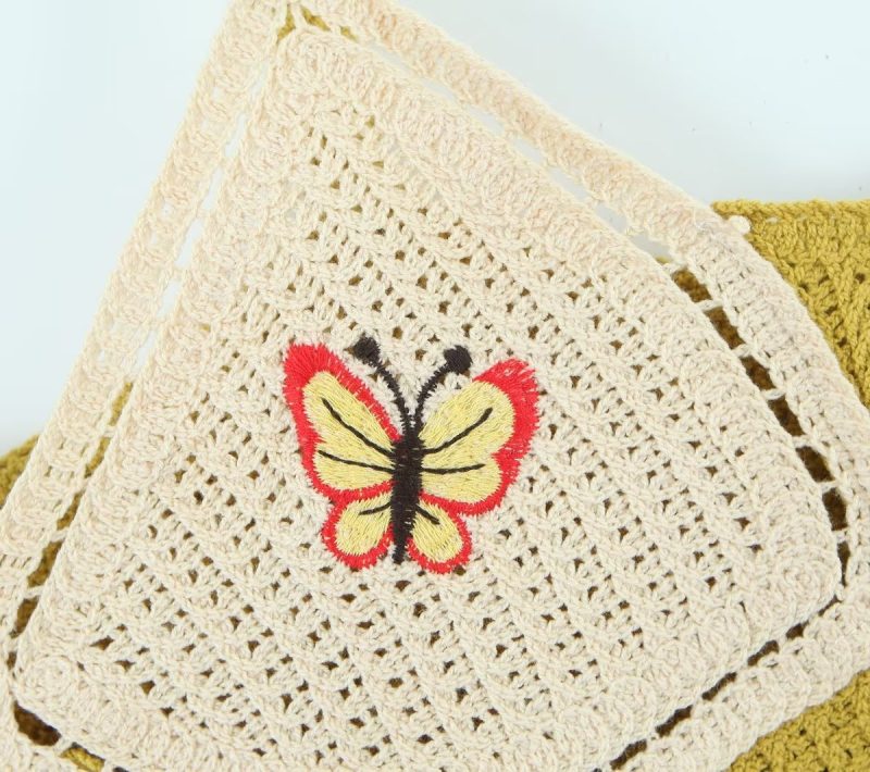 Women Early Spring Bow Embroidered Slip Top Knitted Vest - Image 12
