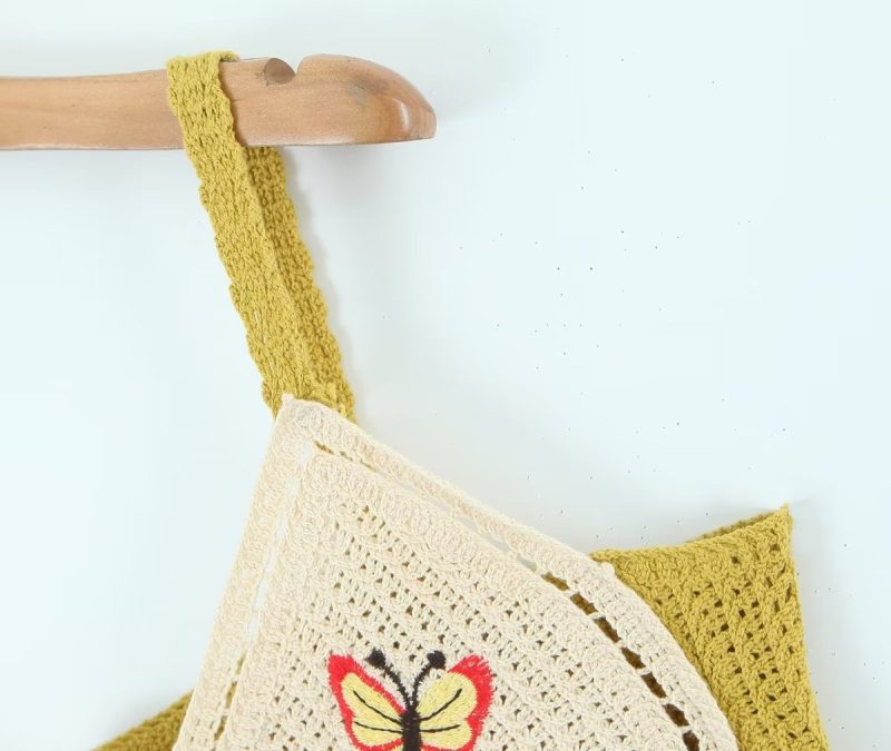 Women Early Spring Bow Embroidered Slip Top Knitted Vest - Image 13